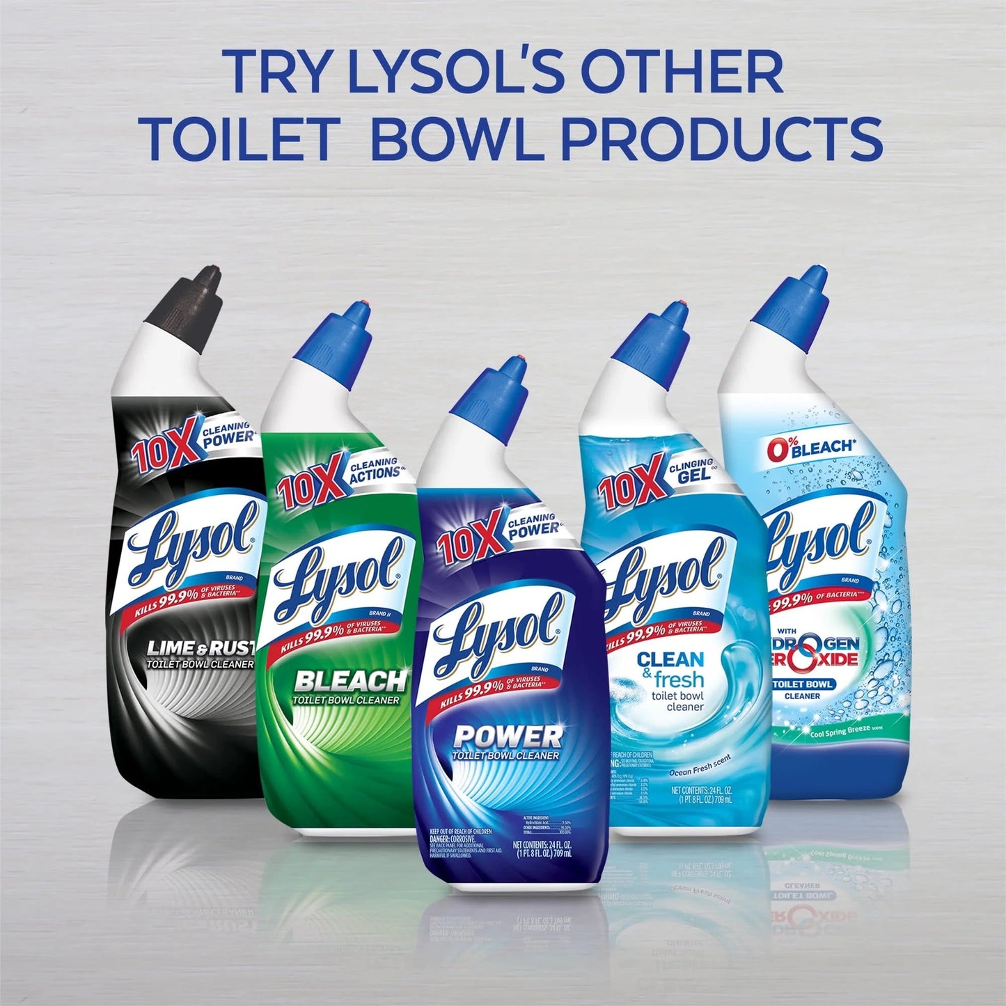 Lysol Cleaning and Disinfecting Toilet Bowl Cleaner Gel, Stain Removal, Forest Rain Scent, 24Oz