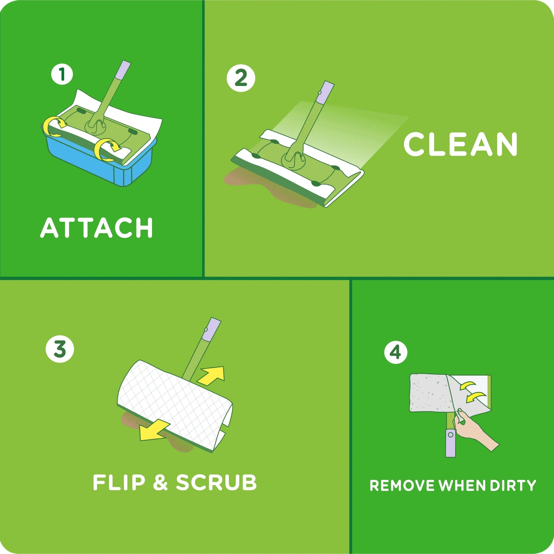 Swiffer Sweep + Mop, Wet Pads Refill, Floor Cleaner, Cleaning Cloths, Lavender, 24Ct