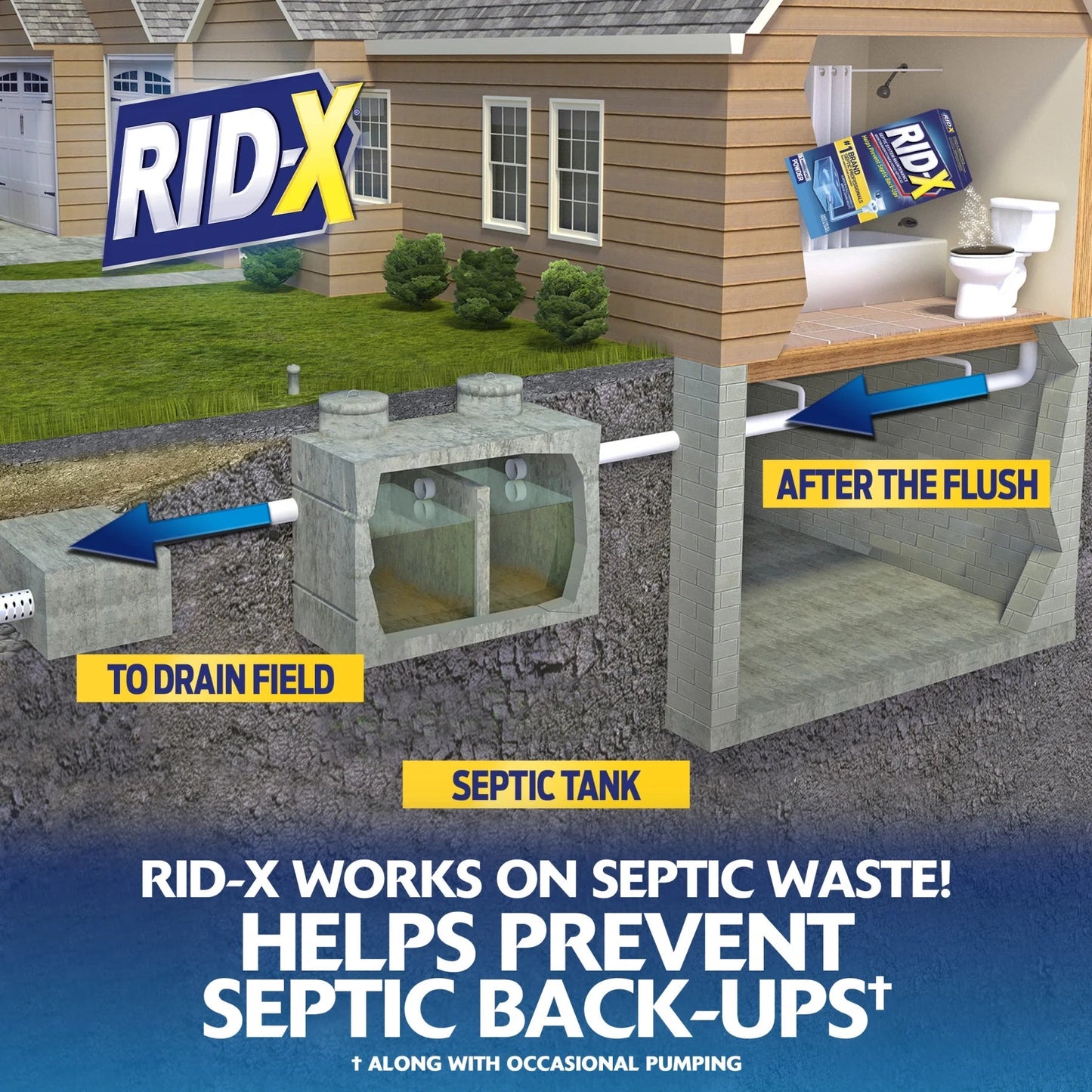 RID-X Septic Treatment, 1 Month Supply of Powder, 9.8 Oz