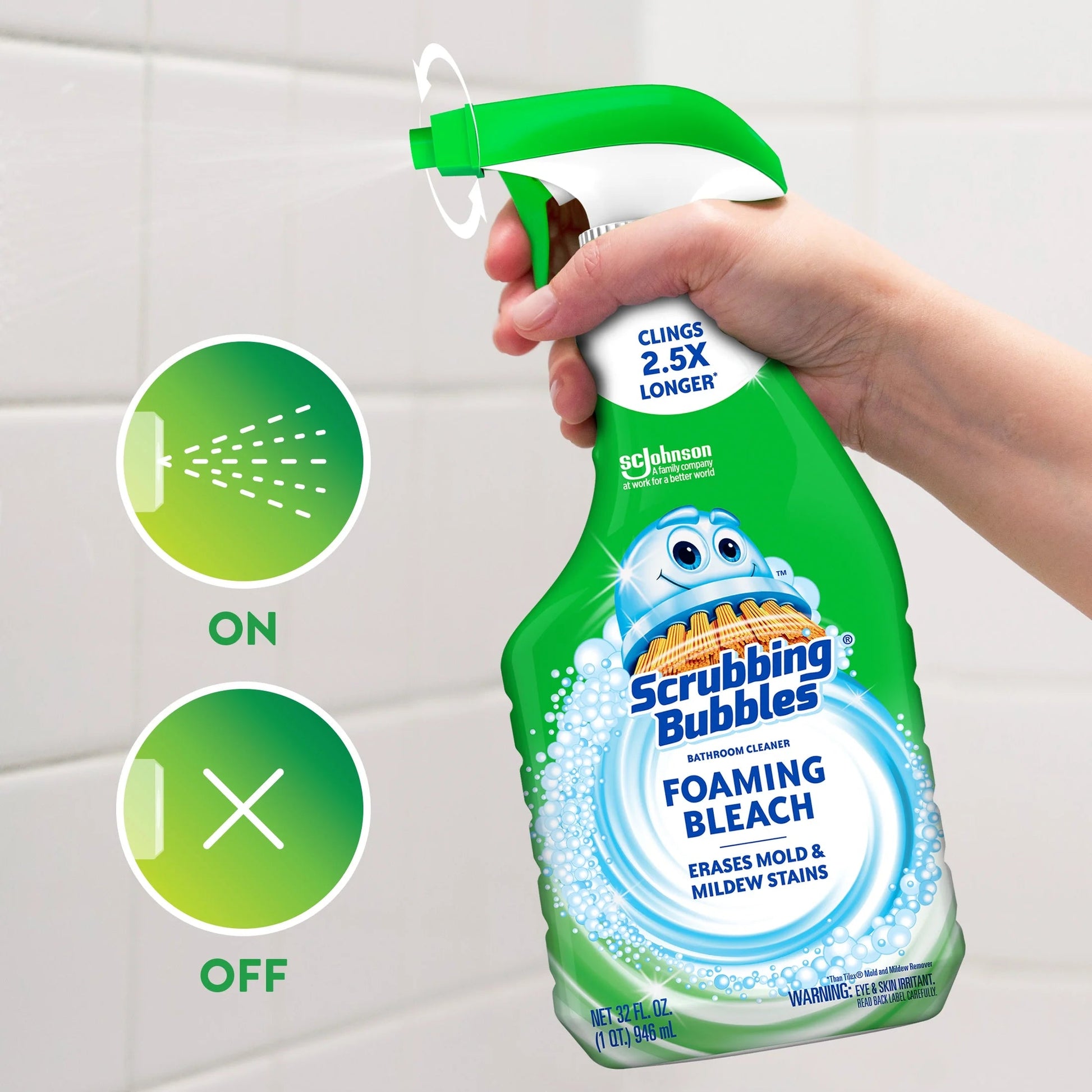 Scrubbing Bubbles Foaming Bleach Bathroom Cleaner, Fresh Scent, Trigger Bottle, 32 Oz, 1 Count