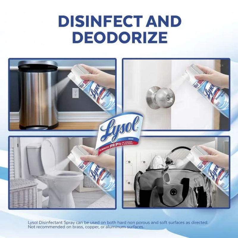 Lysol Disinfectant Spray, Sanitizing and Antibacterial Spray, for Disinfecting and Deodorizing, Crisp Linen, 19 Fl. Oz