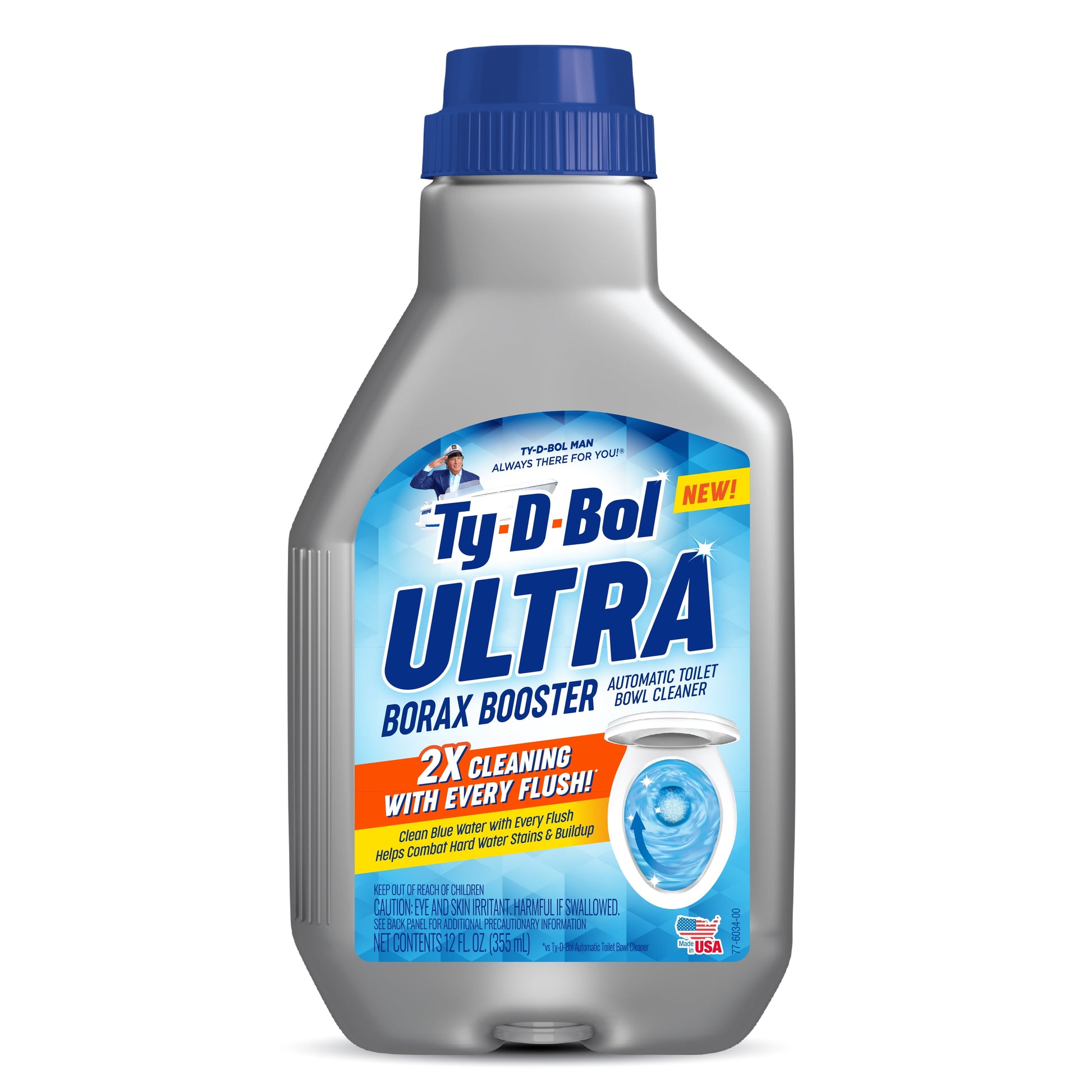 (6 Pack) Ty-D-Bol Ultra Borax Booster Toilet Tank Cleaner and Toilet Bowl Cleaner, 12 Fl Oz