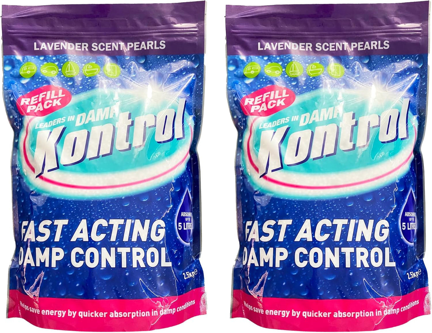 Kontrol Moisture Trap Absorber Refill Crystals 5Kg (2 X 2.5Kg Krystals) (Scent Free)