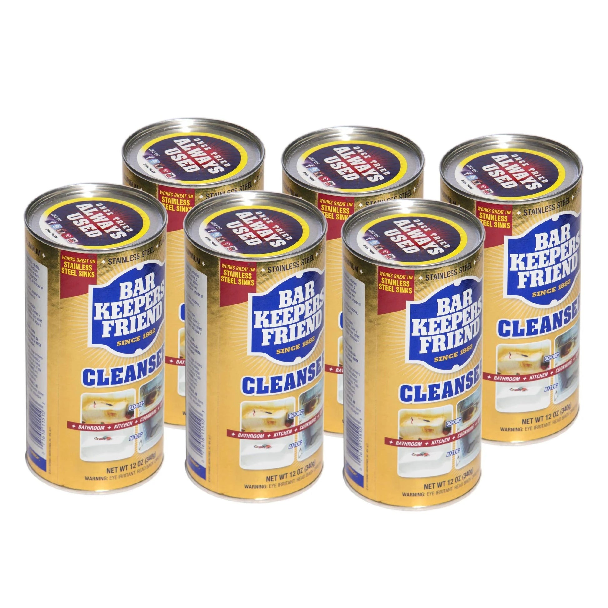 Bar Keepers Friend All-Purpose Cleaner & Polish 12 Oz (Pack of 6)