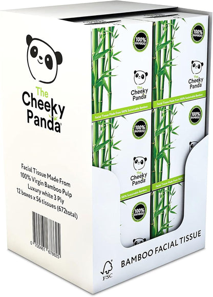 The Cheeky Panda Bamboo Facial Tissues | Sustainable Tissue Box | Plastic Free Box of Tissues