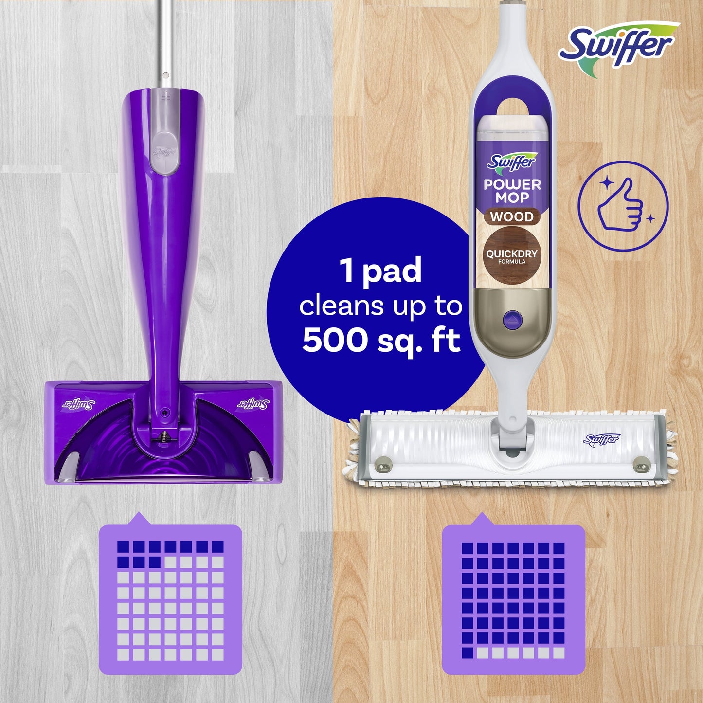 Swiffer Power Mop Wood Mop Kit for Floor Cleaning, Lemon Scent