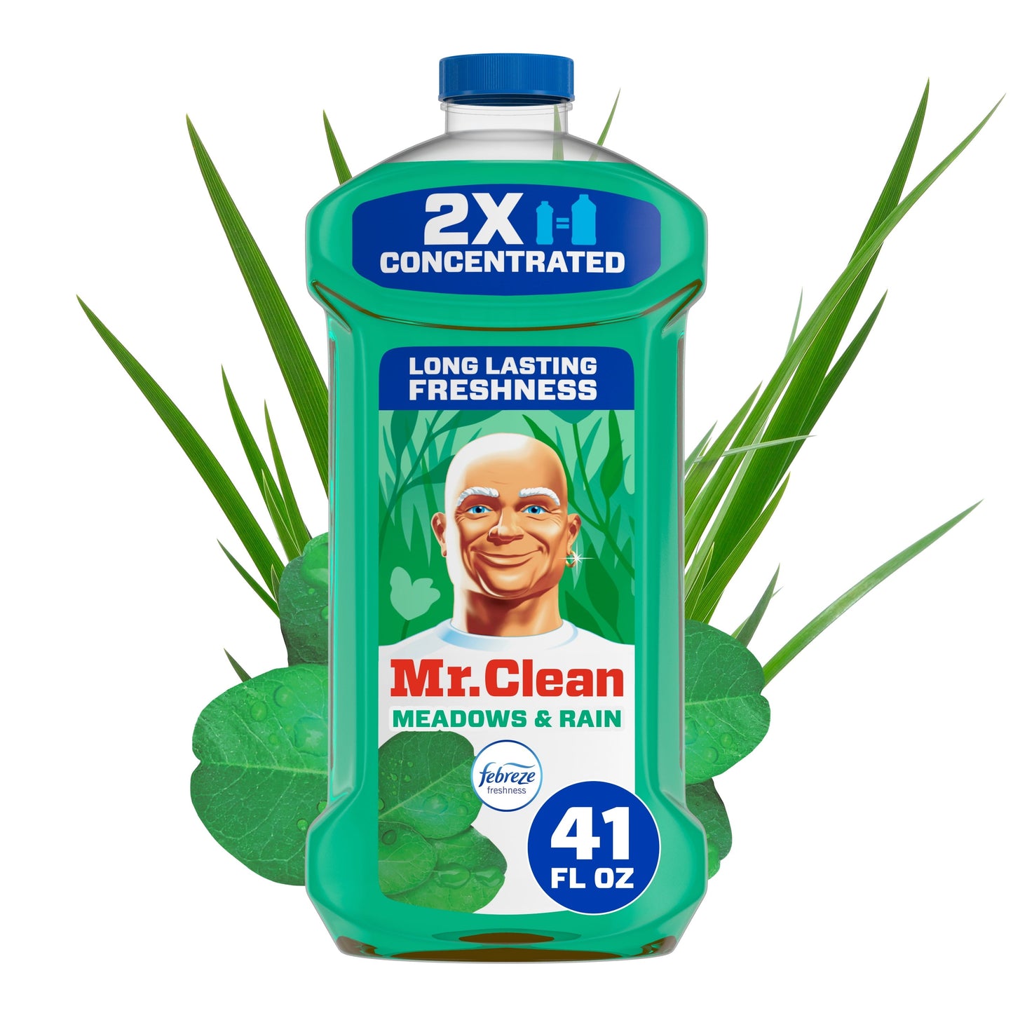 Mr. Clean 2X Concentrated Multi Surface, All Purpose Cleaner, Febreze Meadows & Rain Scent, 41 Fl Oz