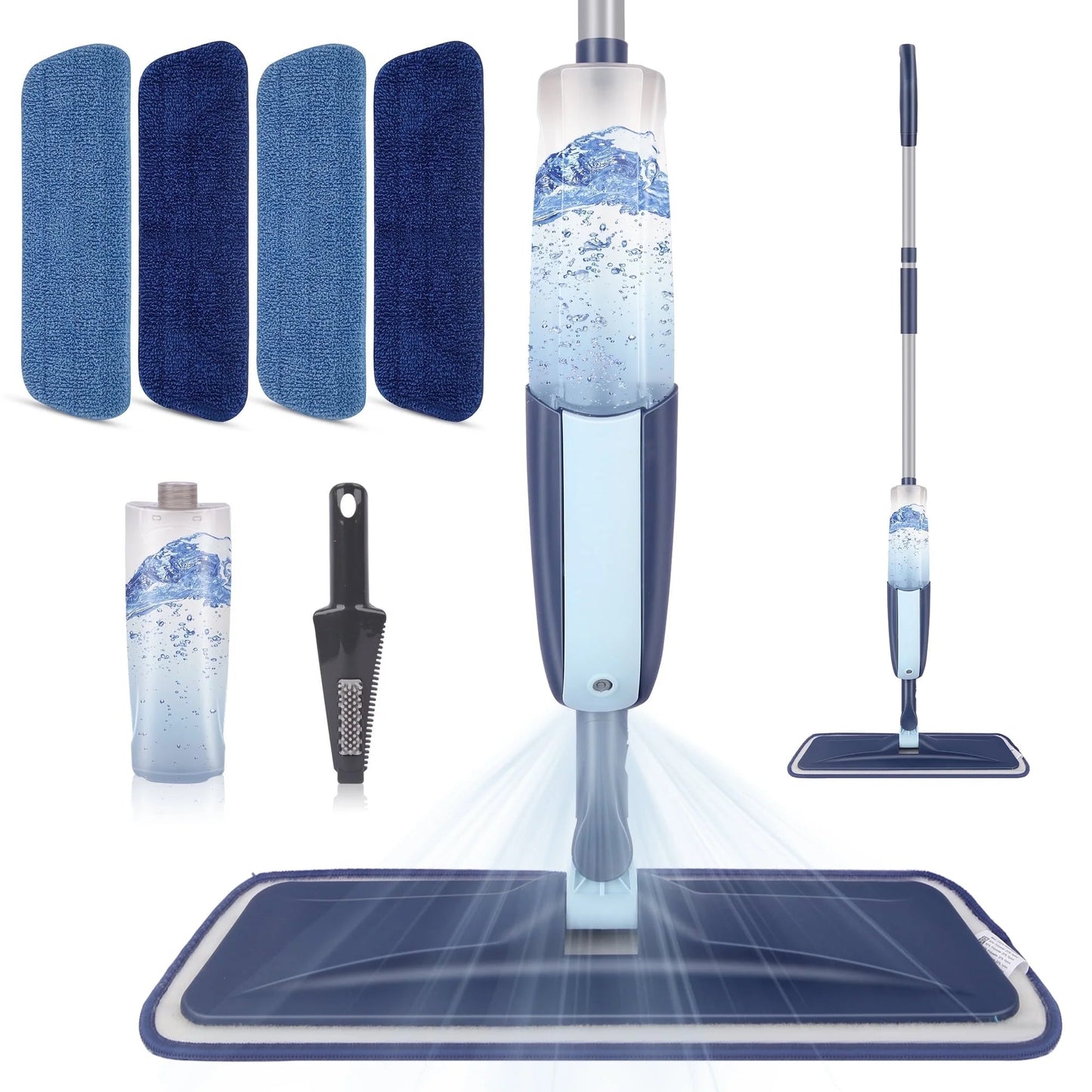 SUPTREE Microfiber Spray Mop for Floor Cleaning with 3 Washable Pads 1 Refillable Bottle 1 Scraper