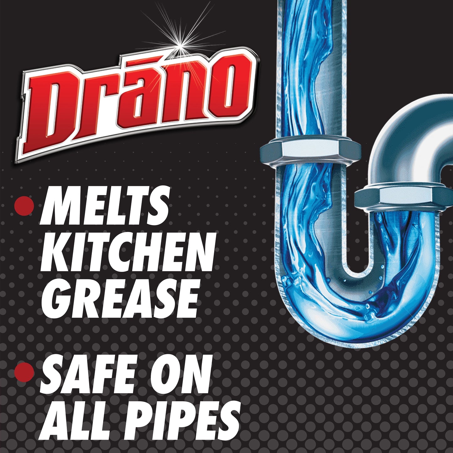 Drano Kitchen Granules Sink Clog Remover, Commercial Line, 17.6 Oz, Household Cleaner