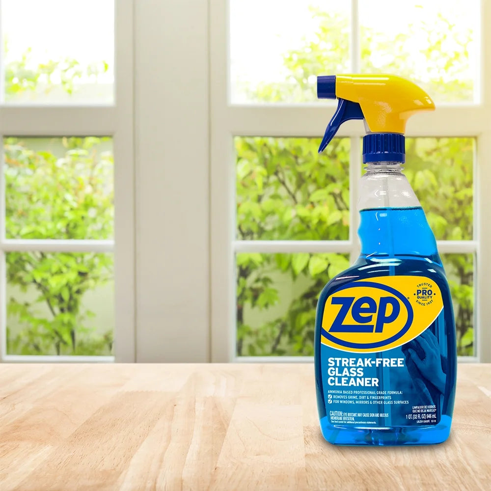 Zep Streak-Free Glass Cleaner 32 Oz. (Pack of 2) Just Spray & Wipe!