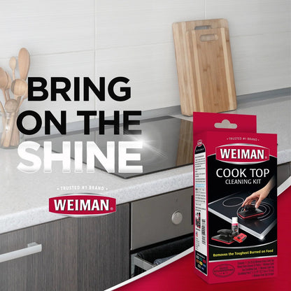 Weiman Cook Top Complete Cleaning Kit - Includes Cream, Scrubbing Pad and Scraper