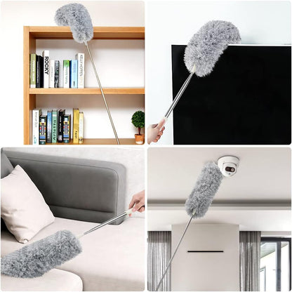 Vicloon Extendable Microfiber Duster, Feather Duster with Extra Long 96 Inches Telescopic Pole and Bendable Head,Washable,Hand Duster for Cleaning High Ceiling Fans, Cars, Blinds, Cobweb