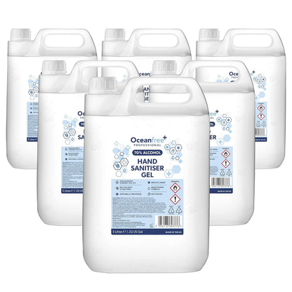 70% Alcohol Hand Sanitiser Gel - 5L Litres - Certified Surgical/Medical Grade - Made in the UK (Single)