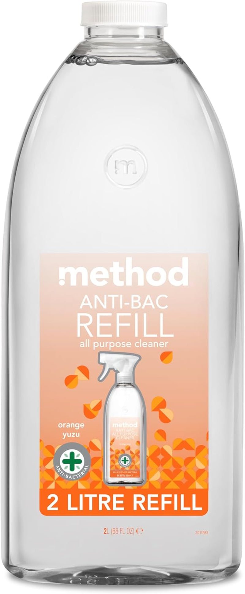 Method Antibacterial Spray, All Purpose Cleaner, Powerful Formula Kills 99.9% of Bacteria, Orange Yuzu, Pack of 1, 828 Ml