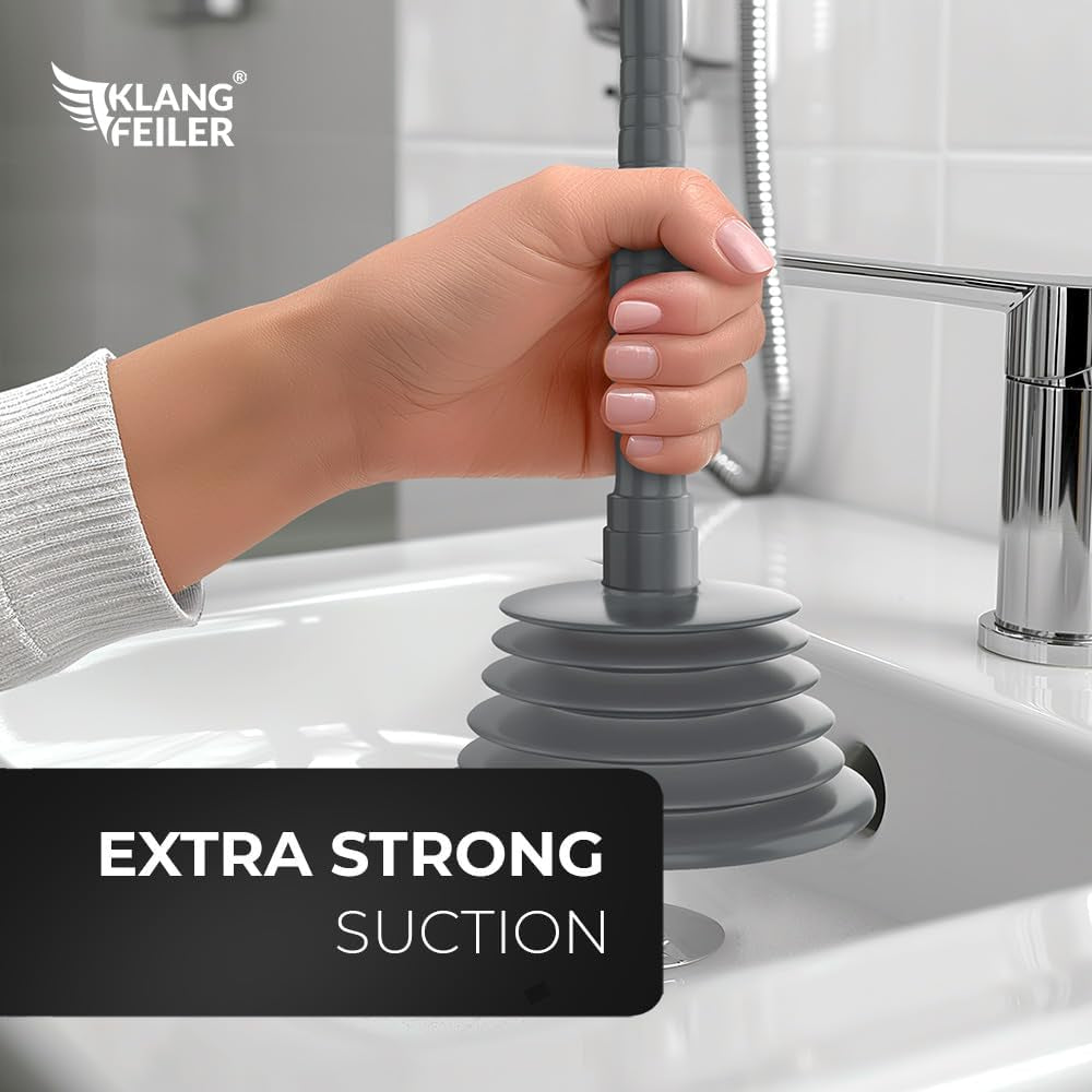 Klangfeiler® Power Sink & Drain Plunger - 130Mm & Extra Strong - Plunger, Cleaner