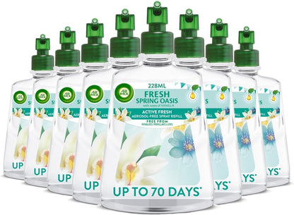 Air Wick Aerosol-Free Automatic Air Freshener Spray Refill, Eucalyptus & Freesia, Pack 1 X 228Ml, 24X7 Active Fresh Odour Neutraliser, Lasts up to 70 Days, Air Freshener for Home