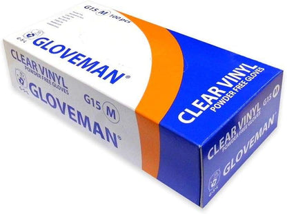 Generic Gloveman Clear Vinyl Gloves (Box of 100) (Medium)