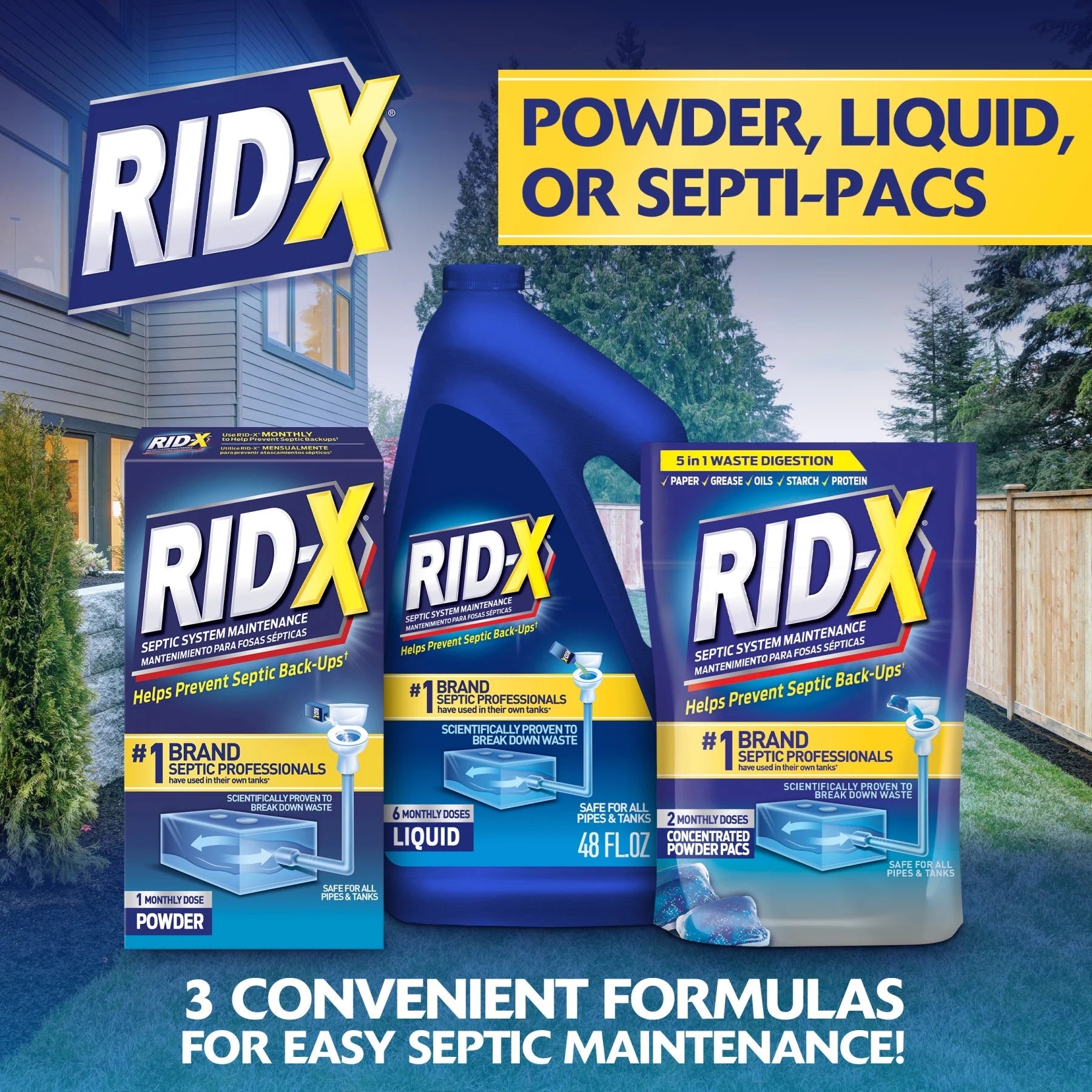 RID-X Septic Treatment, 1 Month Supply of Powder, 9.8 Oz