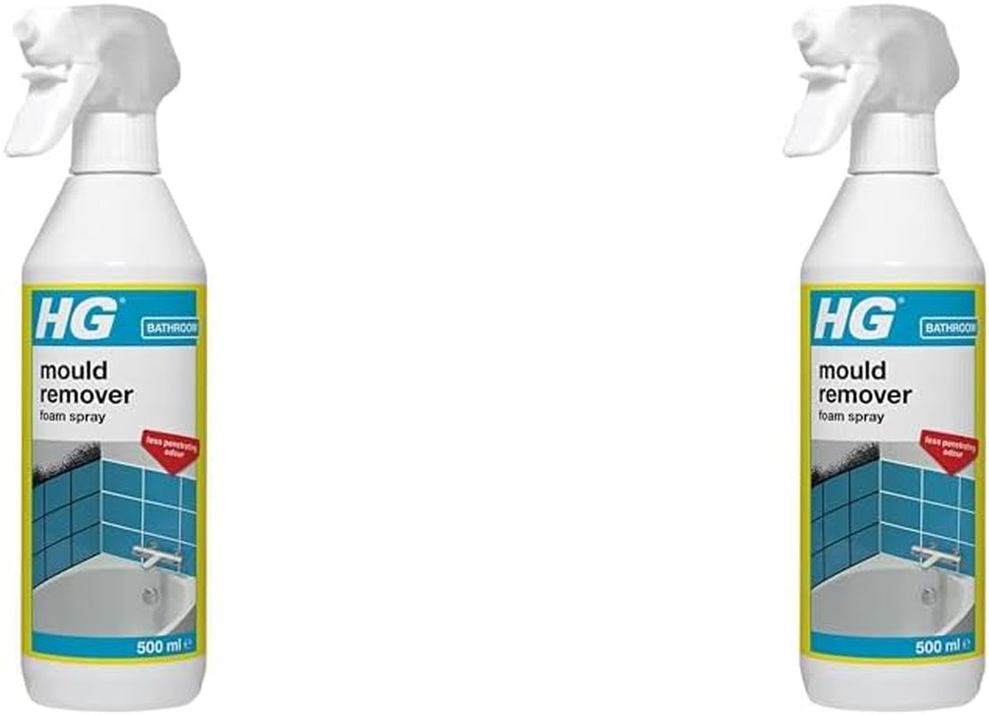 HG Mould Remover Foam Spray, Mould Spray & Mildew Cleaner, Removes Mould Stains from Walls, Tiles, Bathroom Seals & More - 500Ml