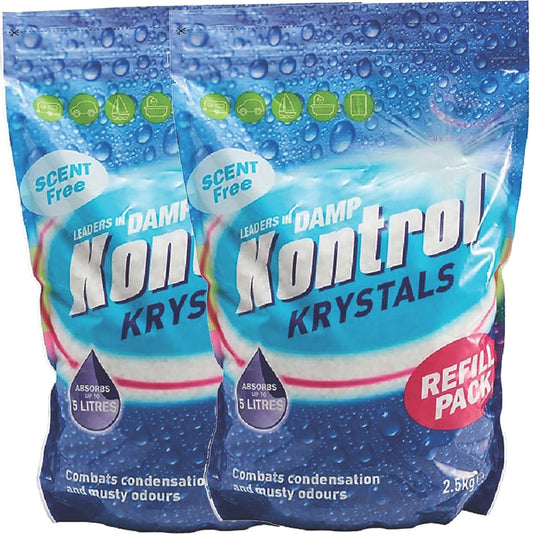 Kontrol Moisture Trap Absorber Refill Crystals 5Kg (2 X 2.5Kg Krystals) (Scent Free)