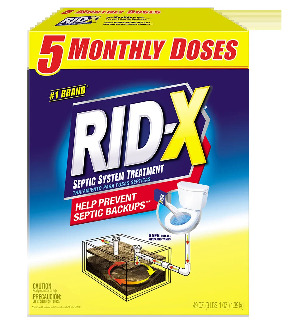 RID-X Septic Treatment, 5 Month Supply of Powder, 49.0Oz