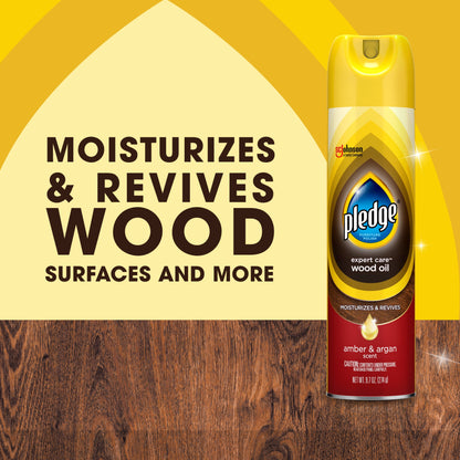 Pledge Expert Care Wood Oil Furniture Polish, Nourishes, Protects, and Revitalizes Furniture, 9.7 Oz