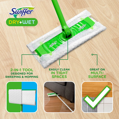 Swiffer Sweep + Mop, Broom & Mop Alternative, Dry & Wet Floor Cleaner, Fresh Scent, Cleaning Set