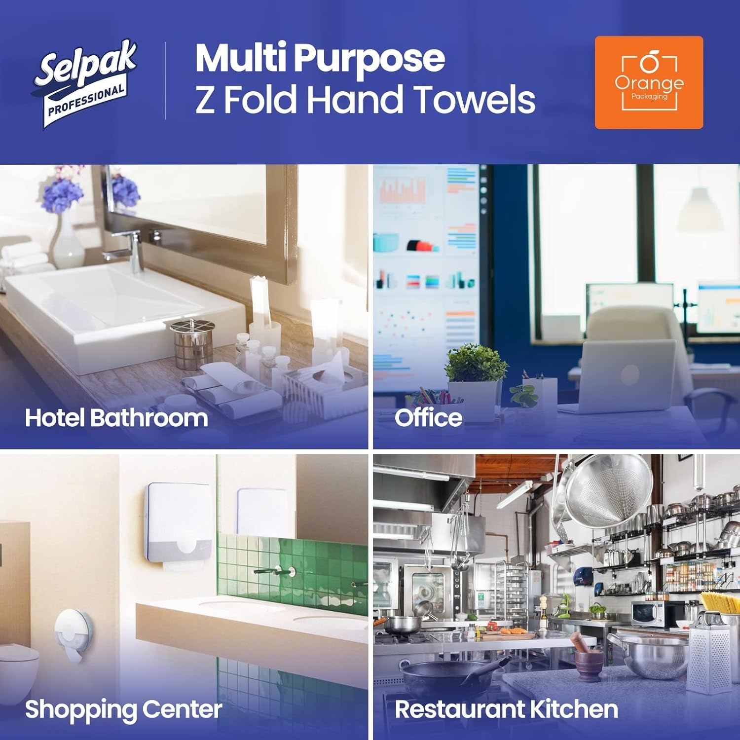 Selpak Professional Z Fold Paper Towels, 2Ply Paper Hand Towels Disposable 12X200, (Total 2400), Absorbent White Paper Towel Ideal for Individuals/Businesses, Paper Hand Towels for Dispenser