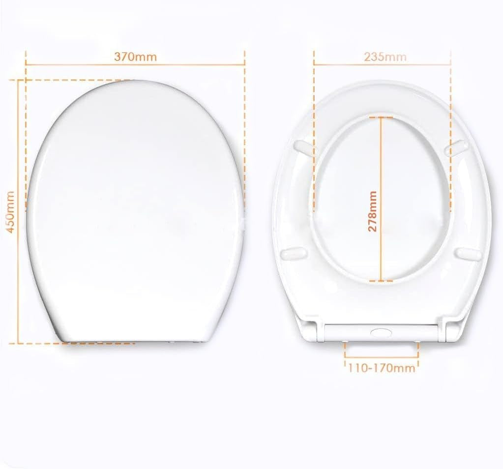 Ram® White Quick Release Soft Close Toilet Seat with Hinges Bathroom Bowl Seating ABS Toilet Seat