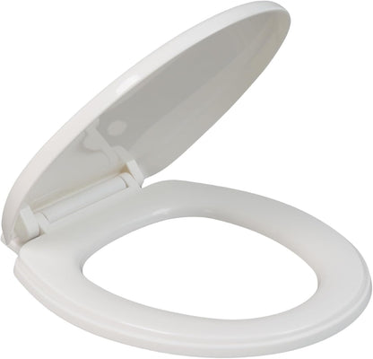 Requisite Needs Soft Close Toilet Seat, Toilet Seat with Quick Release for Easy Clean, Simple Top Fixing, Standard Toilet Seats White with Adjustable Hinges.