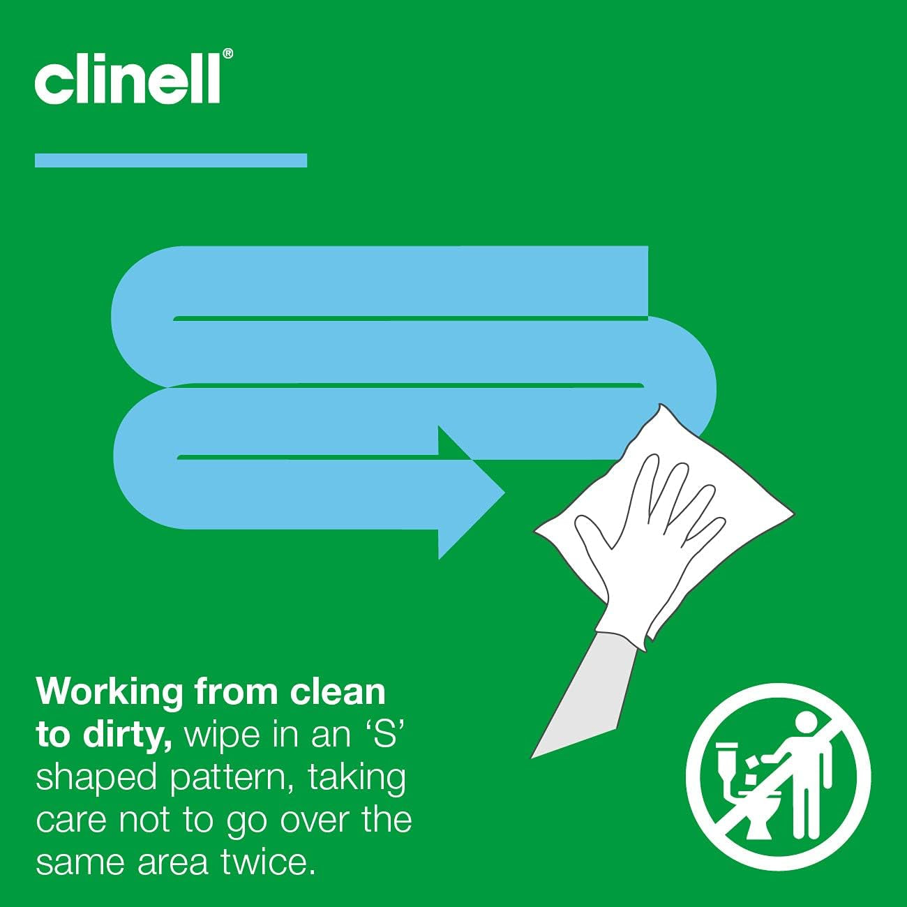 Clinell Universal Cleaning and Disinfectant Wipes Bucket - Pack of 225 - Multi Purpose Wipes, Kills 99.99% of Germs, Effective from 30 Seconds