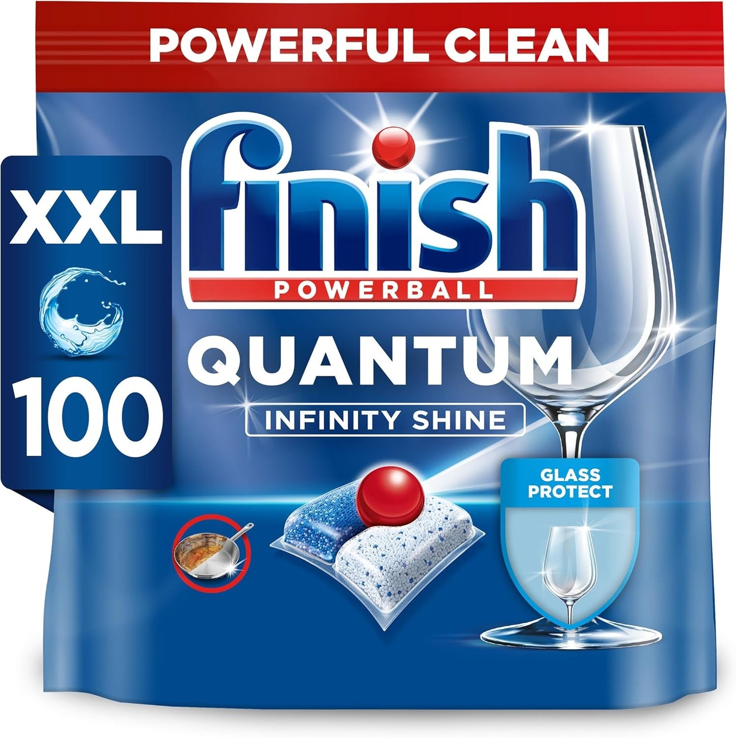 Finish Quantum Infinity Shine Dishwasher Tablets Bulk | Scent: Fresh | Size: 100 Dishwasher Tabs |For Sparkling Clean