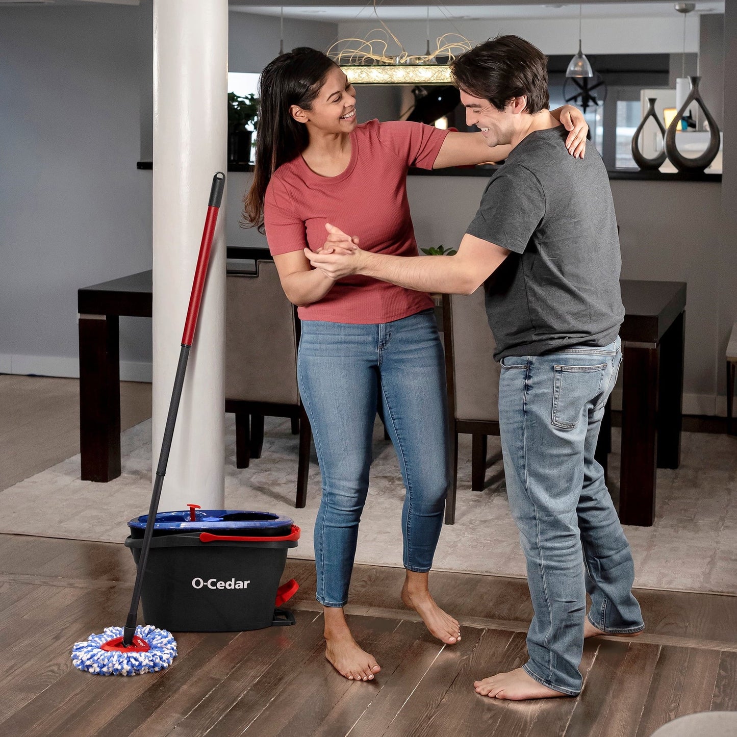 O-Cedar Rinseclean™ Clean Water Spin Mop and Bucket System | Clean with Clean Water | Removes 99% of Bacteria