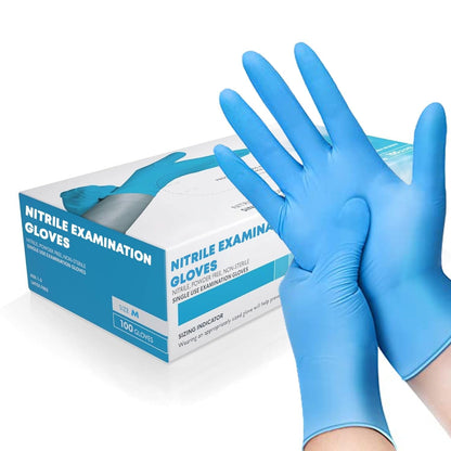 K-MART Professional Nitrile Powder Free Multi-Purpose Gloves, Disposable, Extra Strong - Box of 100 - Blue - Large