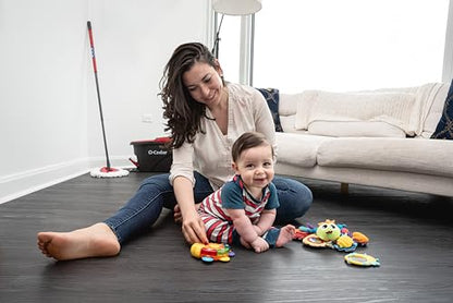 O-Cedar EasyWring Microfiber Spin Mop & Bucket Floor Cleaning System + 2 Extra Refills, Red/Gray