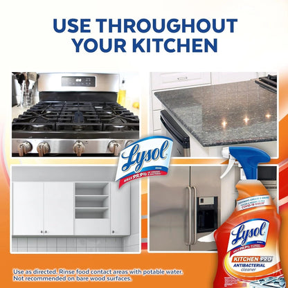 Lysol, Kitchen Pro Antibacterial Cleaner,Spray for Kitchens, No Harsh Chemicals, 22Oz (650Ml)