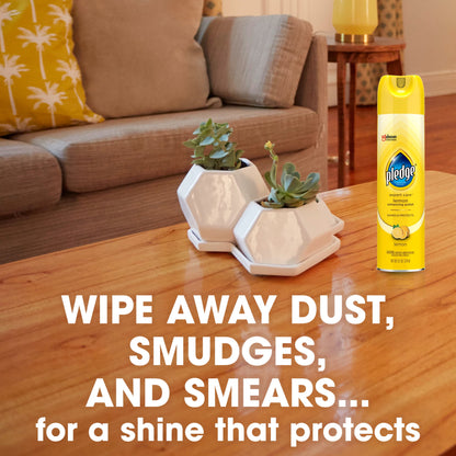 Pledge® Expert Care™, Wood Polish Shines and Protects, Lemon Enhancing, Aerosol, 9.7 Oz.