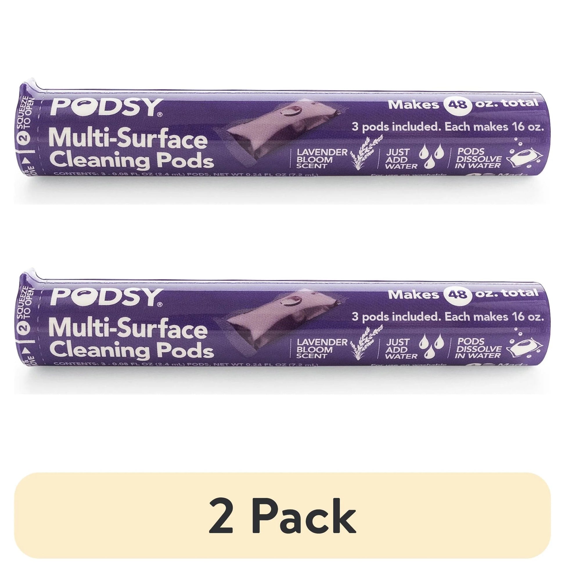 Podsy Multi-Surface Cleaning Refills, Lavender Bloom Scent, 3 Pods Make 48Oz, Just Add Water