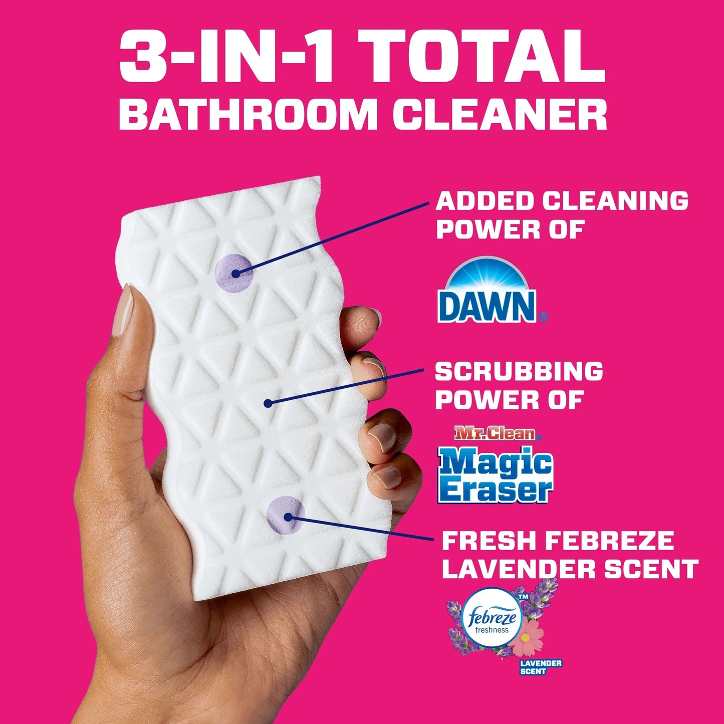 Mr. Clean Magic Eraser Ultra Bath Multi Purpose Cleaner for Bathroom, Soap Scum Remover for Shower, 5Ct