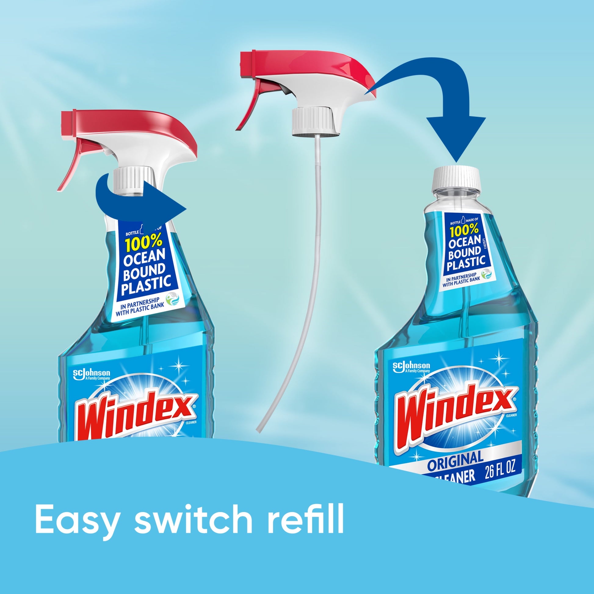 Windex Original Glass Cleaner, Refill Bottle, 26 Oz