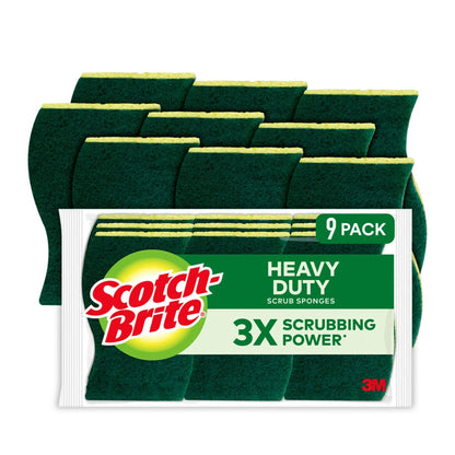 Scotch-Brite Heavy Duty Scrub Sponge, 9 Sponges Total