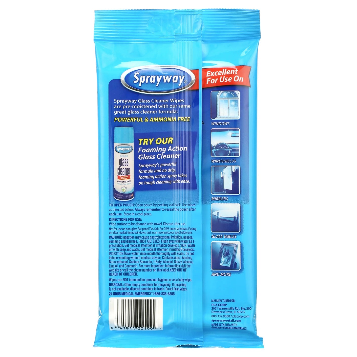 Sprayway Glass Cleaner Wipes 20/Pack