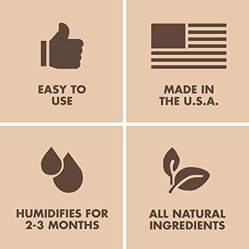 Boveda 72% Two-Way Humidity Control Packs for Wood Containers – Size 60 – 4 Pack – Moisture Absorbers – Humidifier Packs – Hydration Packets in Resealable Bag