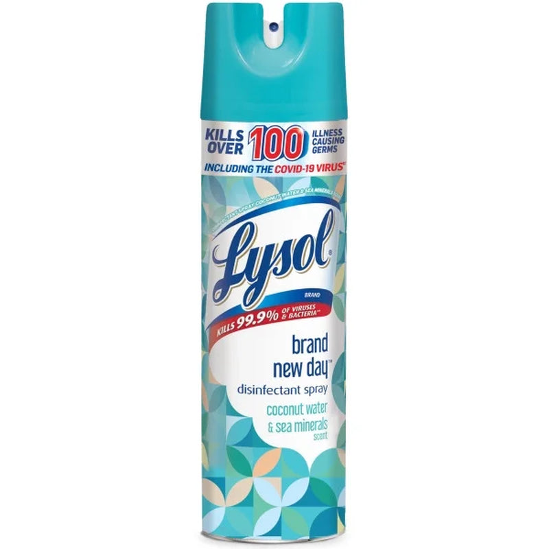 Lysol Disinfectant Spray, Sanitizing and Antibacterial Spray, for Disinfecting and Deodorizing, Brand New Day Coconut Water & Sea Minerals, 19 Fl. Oz