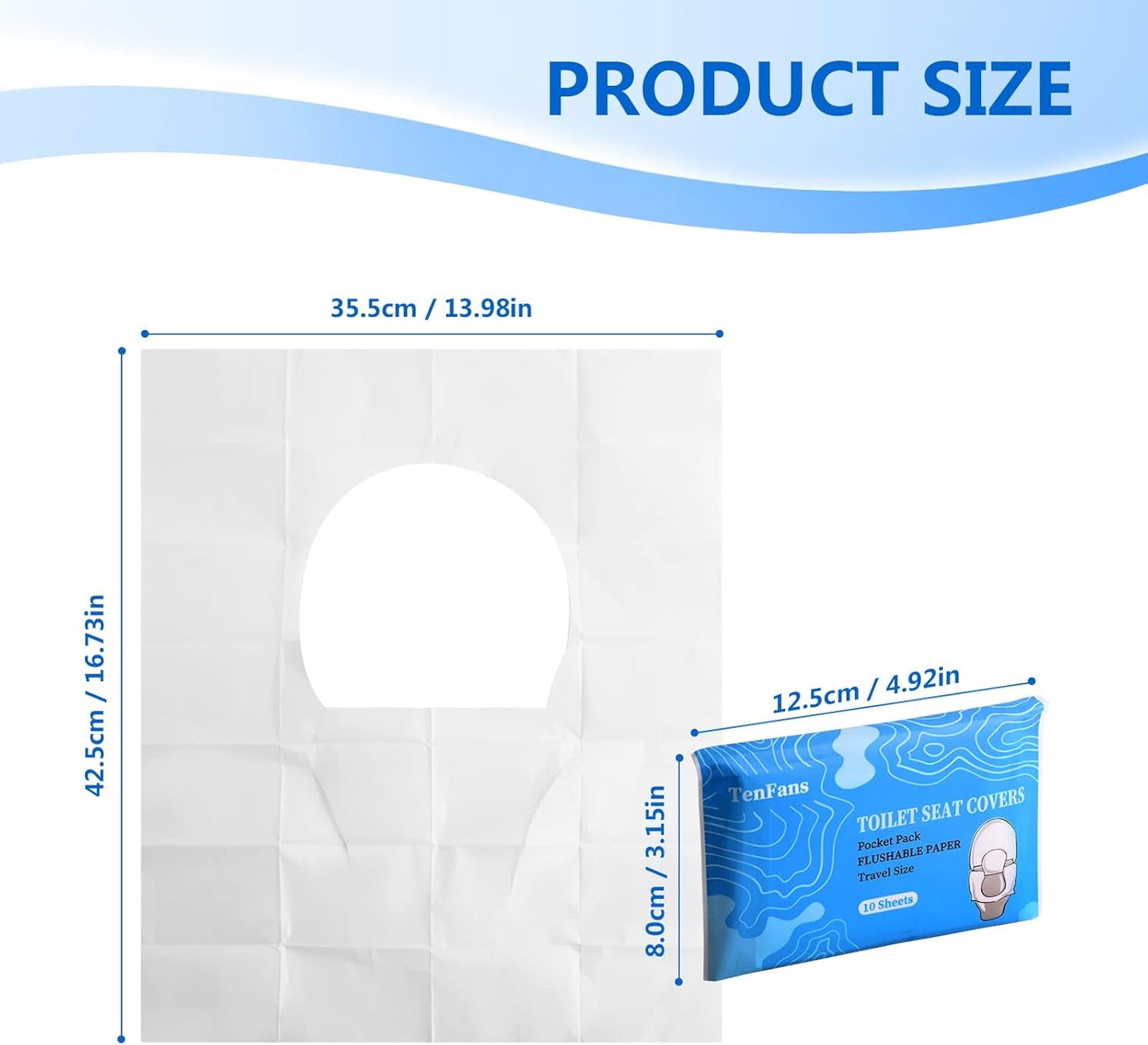 Toilet Seat Covers (60 Pack), XL Flushable and Biodegradable Paper Toilet Seat Cover Disposable for Adult and Kids’ Potty Training, Great for Airplane, Travel Seats, Public Restroom and Camping