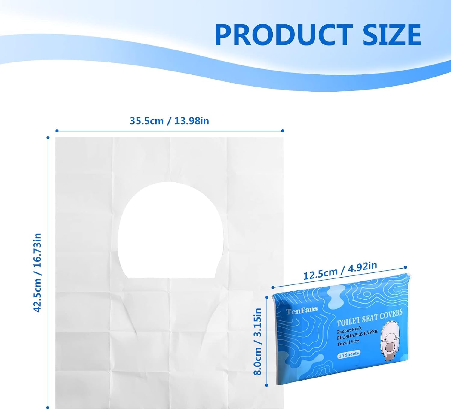 Toilet Seat Covers (60 Pack), XL Flushable and Biodegradable Paper Toilet Seat Cover Disposable for Adult and Kids’ Potty Training, Great for Airplane, Travel Seats, Public Restroom and Camping