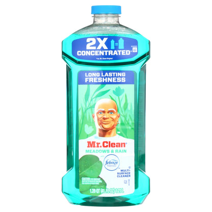 Mr. Clean 2X Concentrated Multi Surface, All Purpose Cleaner, Febreze Meadows & Rain Scent, 41 Fl Oz