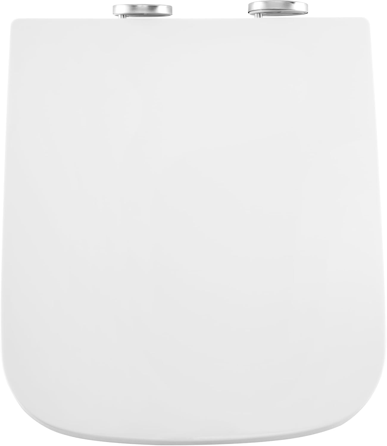 Square Toilet Seat Soft Close, Toilet Seats White with Quick Release and Adjustable Hinges for Easy Cleaning, Simple Top Fixing, Anti-Bacterial Toilet Lid Cover Rectangular Toilet Seats