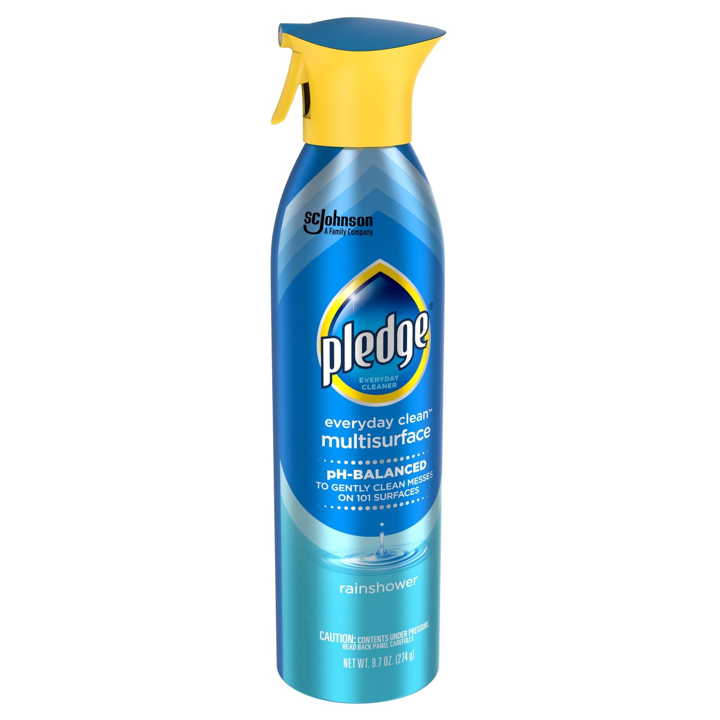 Pledge® Multi Surface Cleaner, Everyday Cleaner™, Aerosol, Rainshower Scent, 9.7 Oz