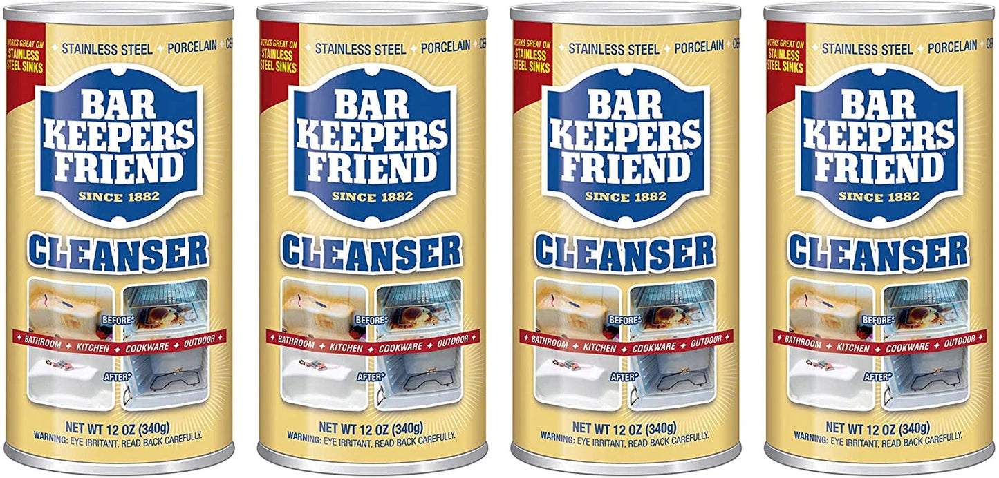 Bar Keepers Friend All-Purpose Cleaner & Polish 12 Oz (Pack of 4)